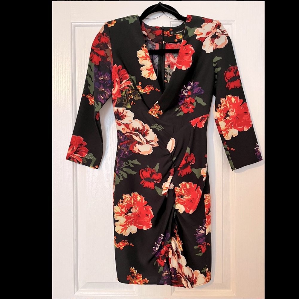 (NWOT)Zara flower print mini dress